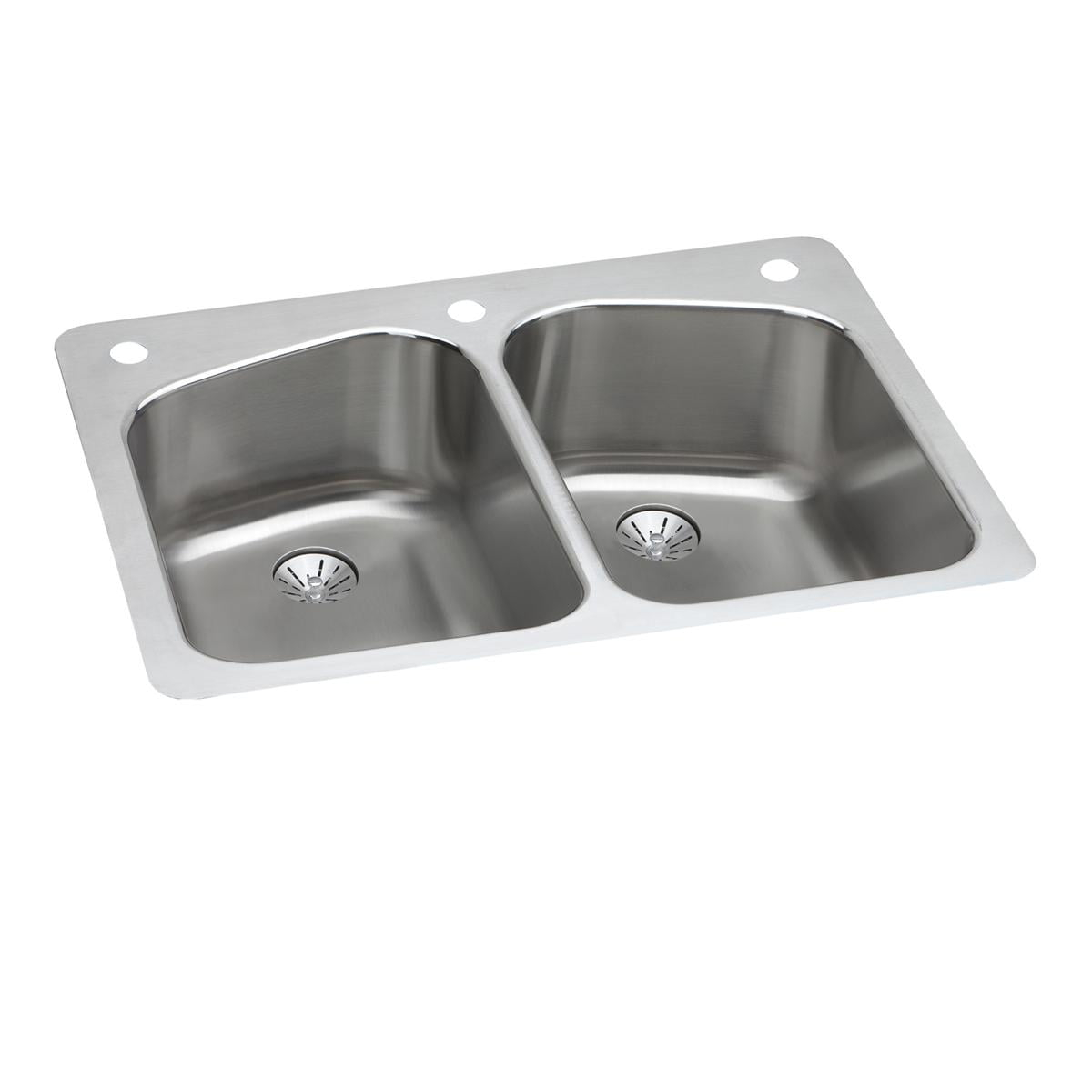 Elkay Lustertone Classic Stainless Steel 33" x 22" x 9", Equal Double Bowl Dual Mount Sink with Perfect Drain