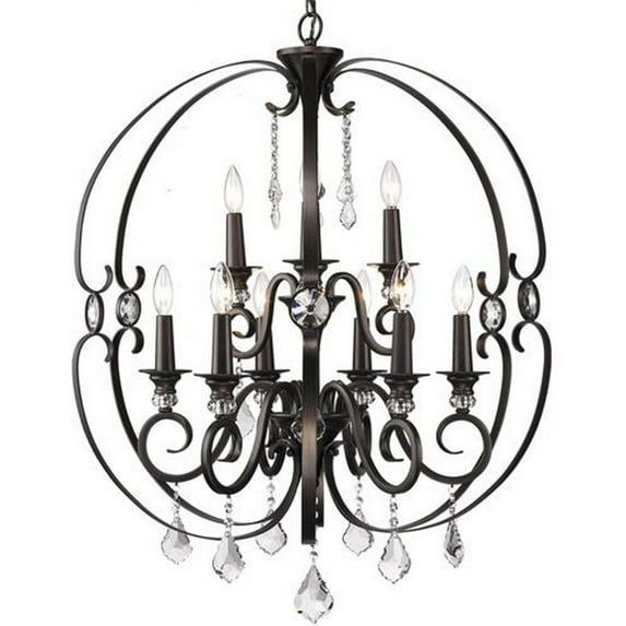 Ella 2 Tier - 9 Light Chandelier in Brushed Etruscan Bronze