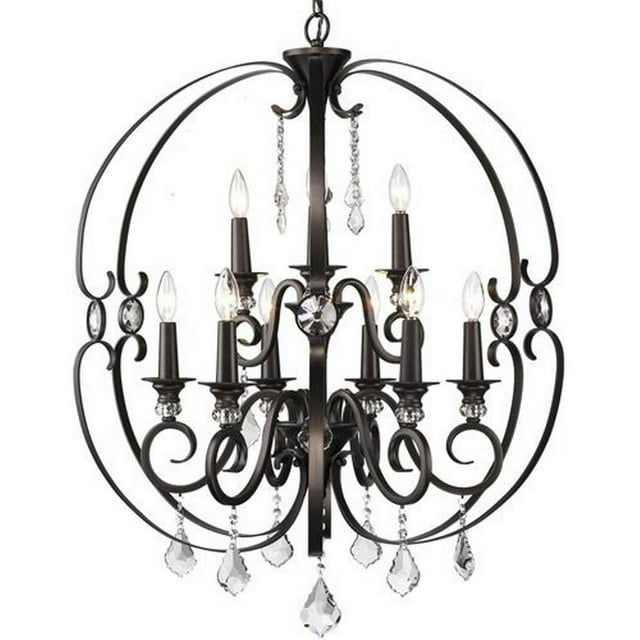 Ella 2 Tier - 9 Light Chandelier in Brushed Etruscan Bronze