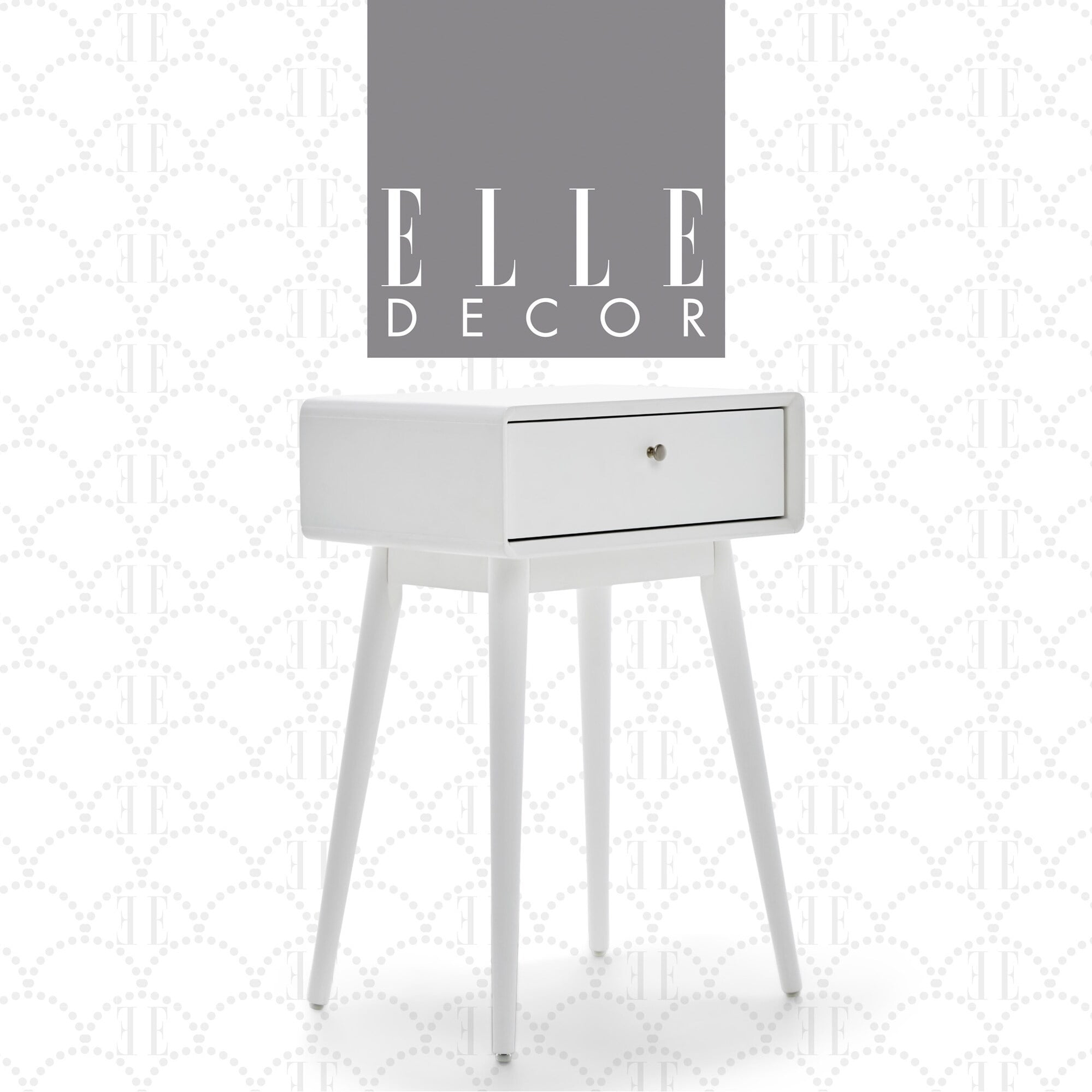 Elle Decor Rory 1 Drawer Side Table in French White