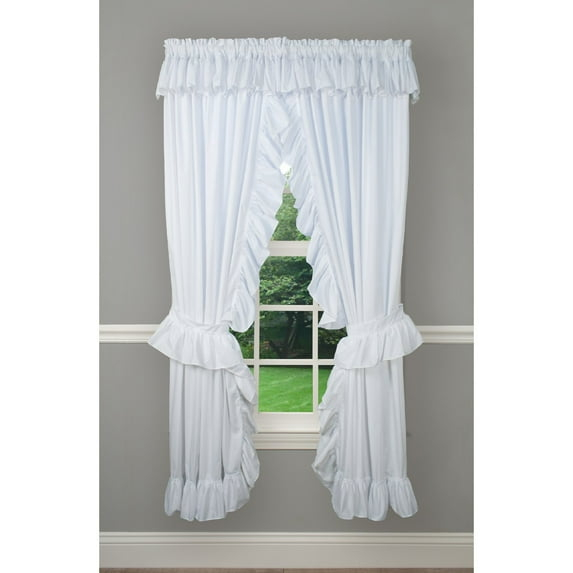 CintBllTer Classic Rod Pocket Curtain Panel Pair (White, 84" W x 84" L)