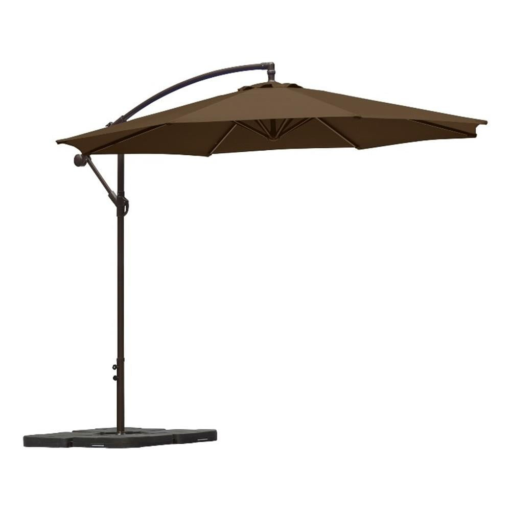 Elm 10 ft. Patio Cantilever Hanging Umbrella with 4-piece Base Weight