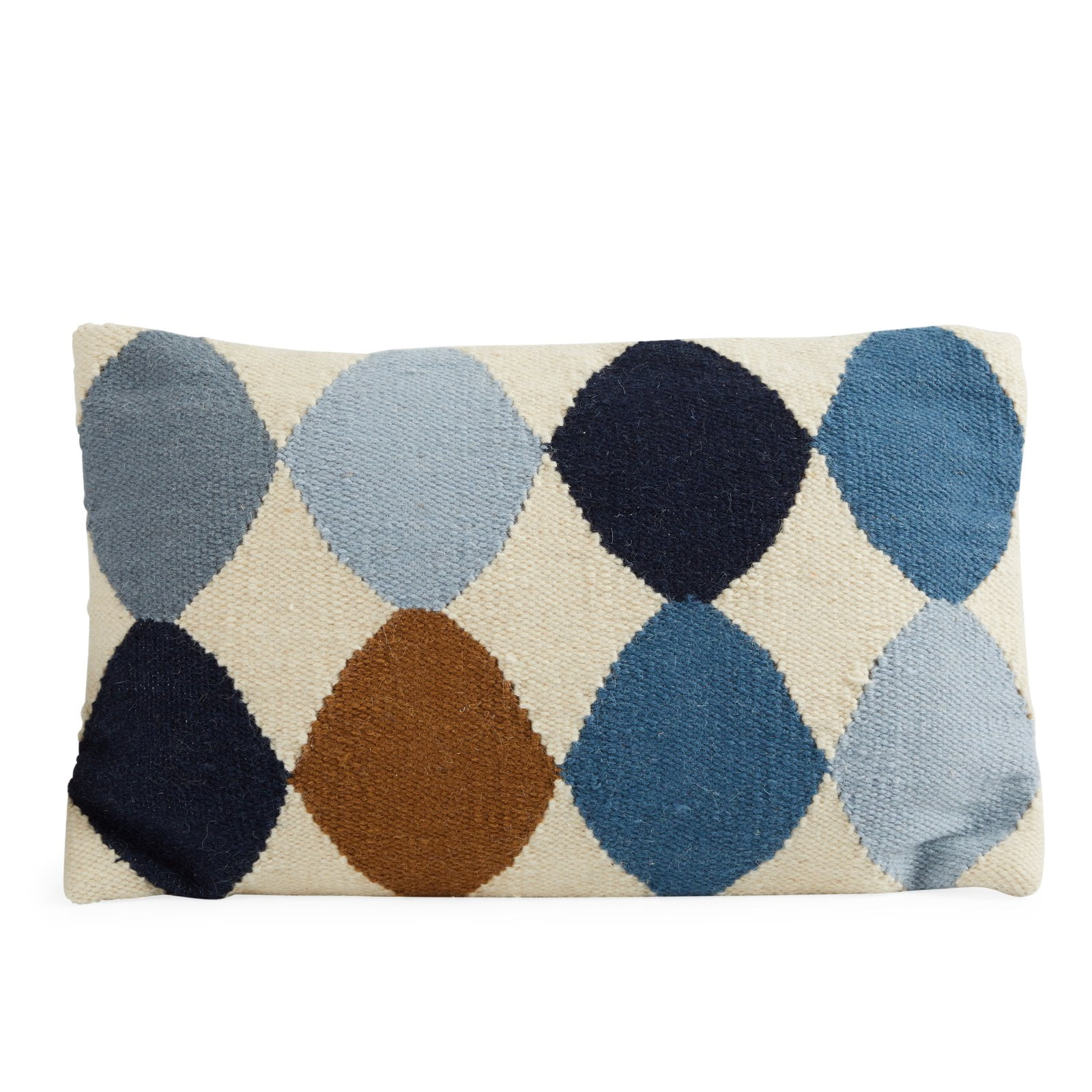 Creative Co-Op Woven Wool Blend Pattern Lumbar Pillow, Multicolor
