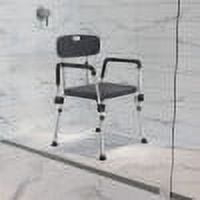 Emma + Oliver 300 Lb. Capacity, Quick Release Back & Arm Gray Shower Chair