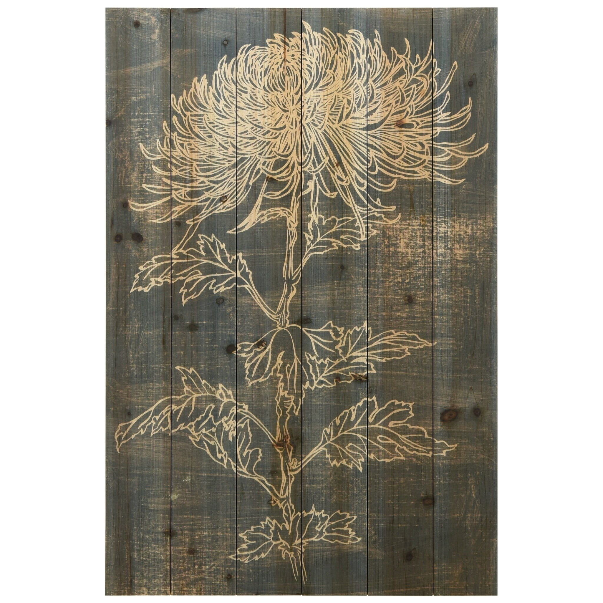 Empire Art Direct  "Indigo Dance" Arte de Legno Digital Print on Solid Wood Wall Art - Grey Rustic