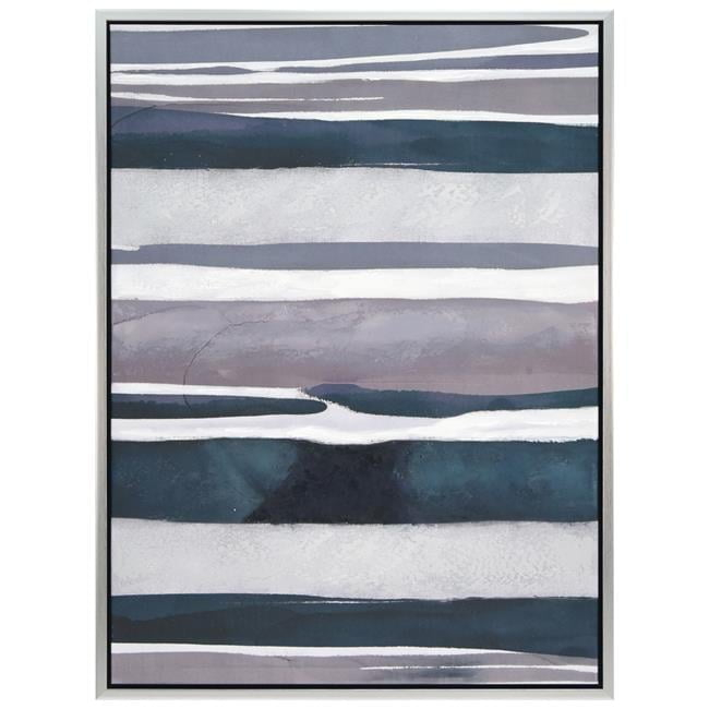 Empire Art Direct Cobalt Streaks 2 Textured Metallic Hand Painted Framed Wall Art, 30" x 40" x 1.5", Ready to hang