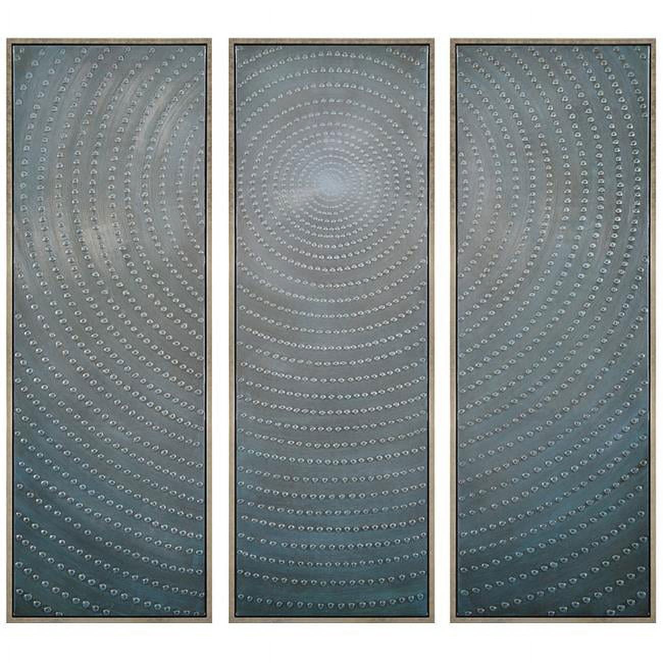 Empire Art Direct Concentric Textured Metallic Hand Painted Triptych Wall Art, 60" x 20" x 1.5", Ready to Hang