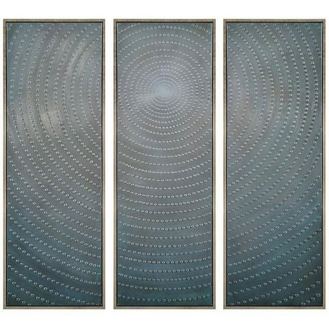 Empire Art Direct Concentric Textured Metallic Hand Painted Triptych Wall Art, 60" x 20" x 1.5", Ready to Hang