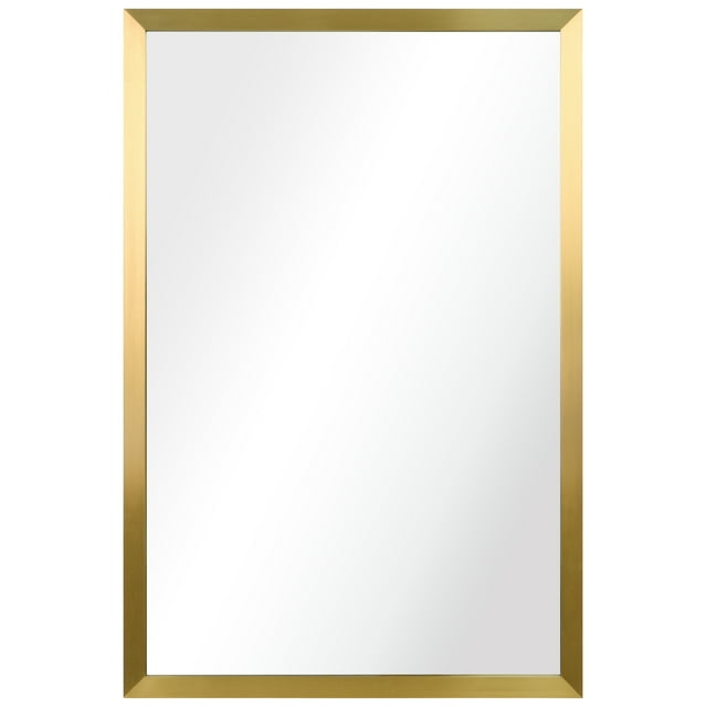 Empire Art Direct PSM-60106-2030 Contempo Brushed Stainless Steel Gold rectangular Wall Mirror