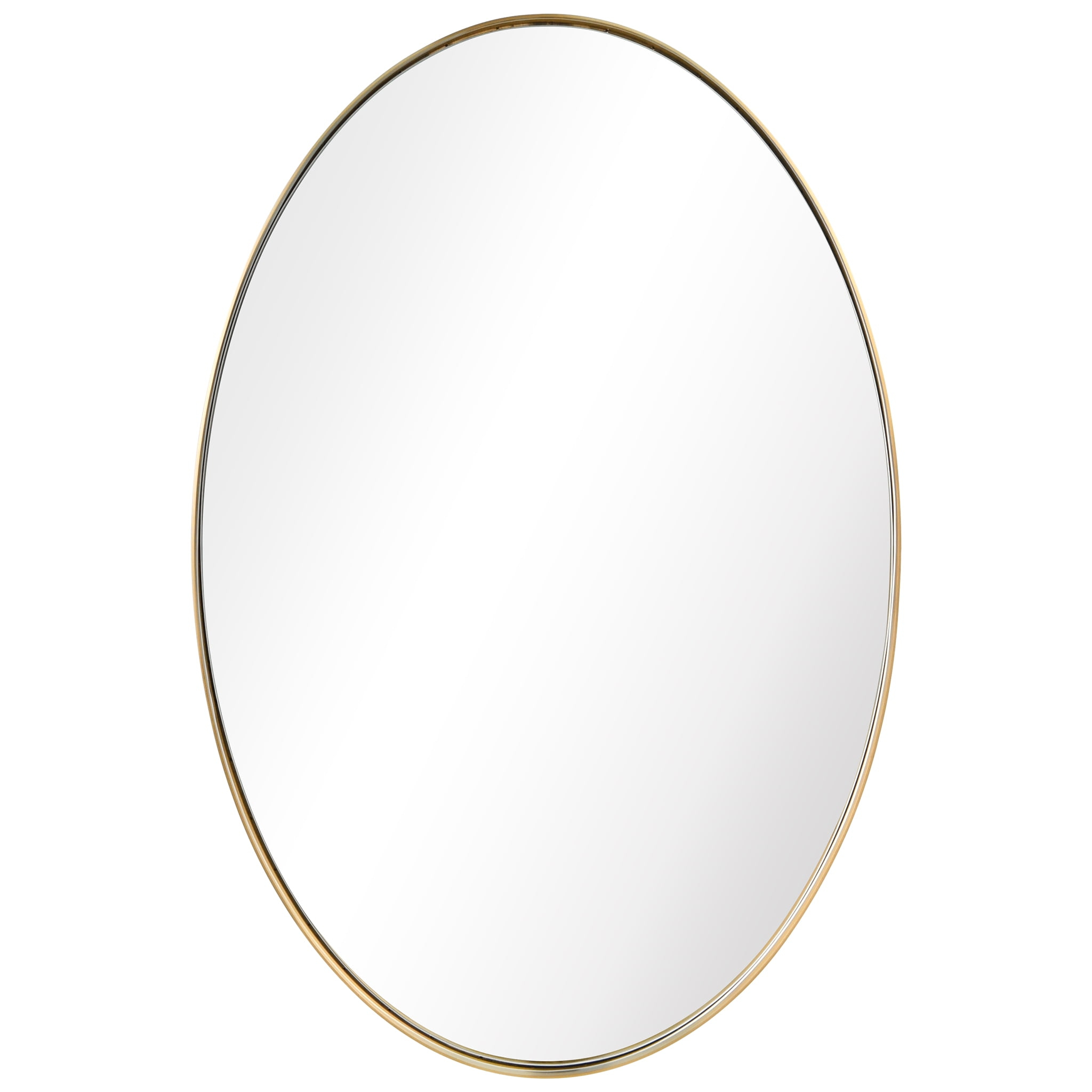 Empire Art Direct Ultra Brushed Gold Stainless Steel Frame Oval Wall Mirror, 24" x 36" x 2", Ready to Hang