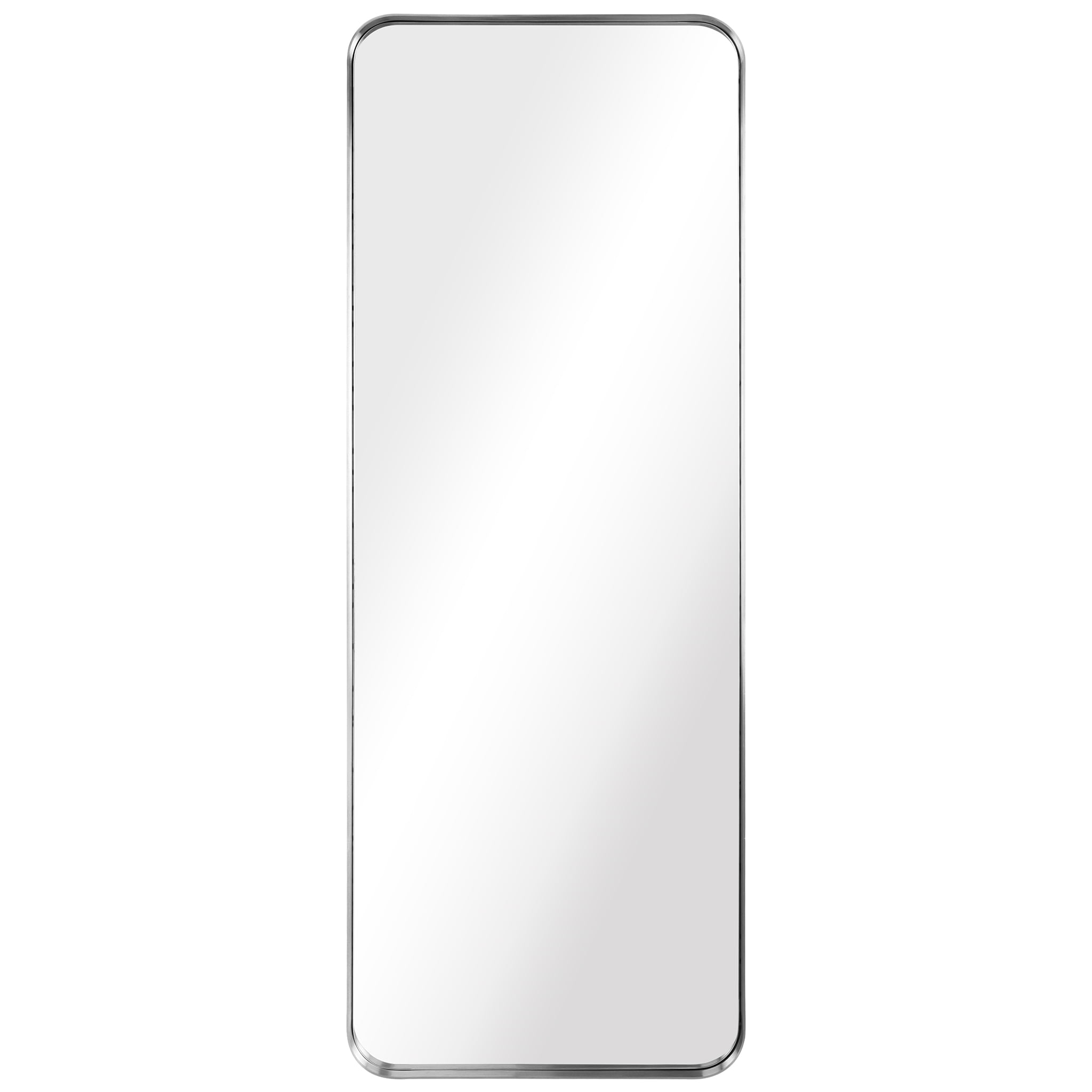 Empire Art Direct Ultra Brushed Silver Stainless Steel Frame Rectangle Wall Mirror, 18" x 48" x 2", Ready to Hang