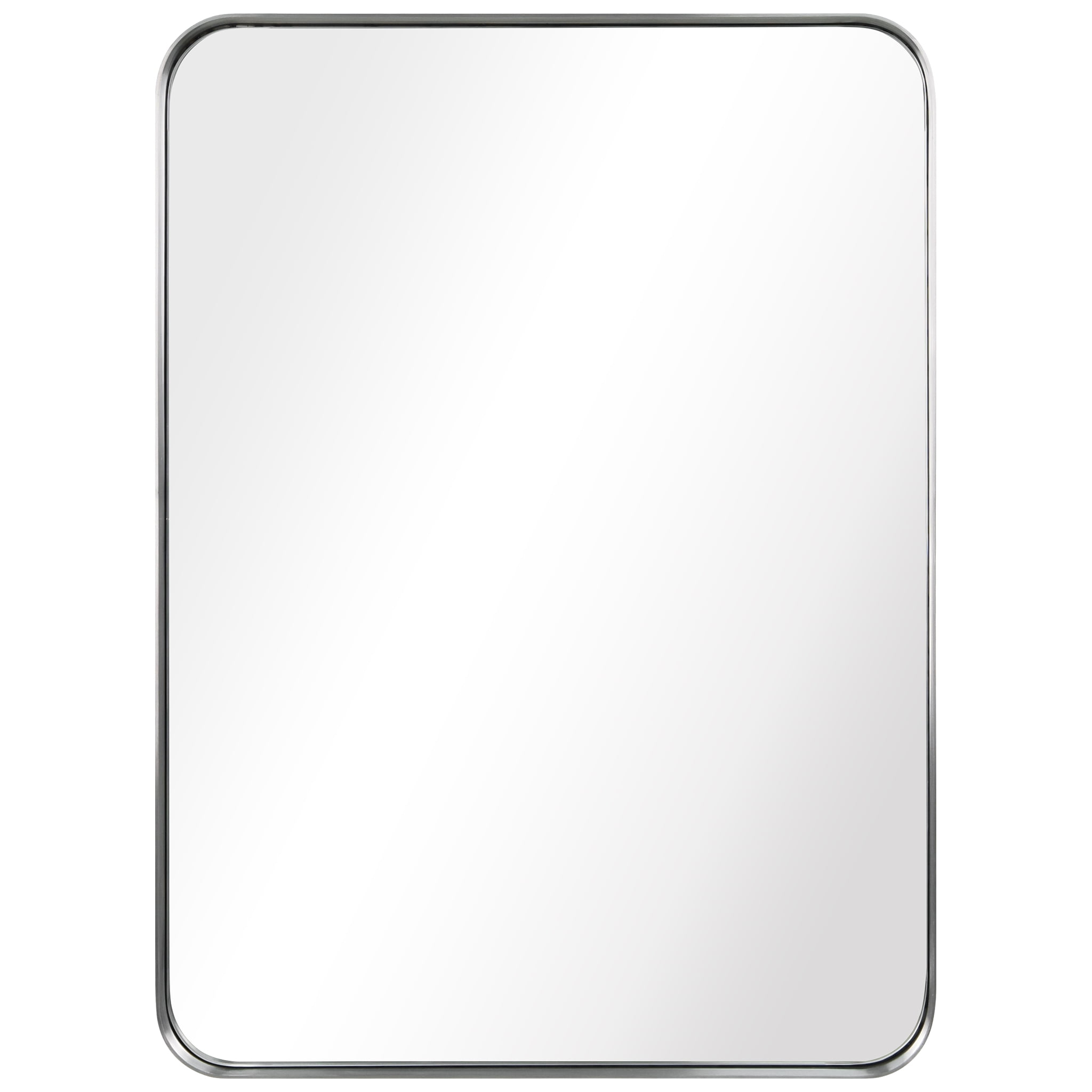 Empire Art Direct Ultra Brushed Silver Stainless Steel Frame Rectangle Wall Mirror, 22" x 30" x 2", Ready to Hang