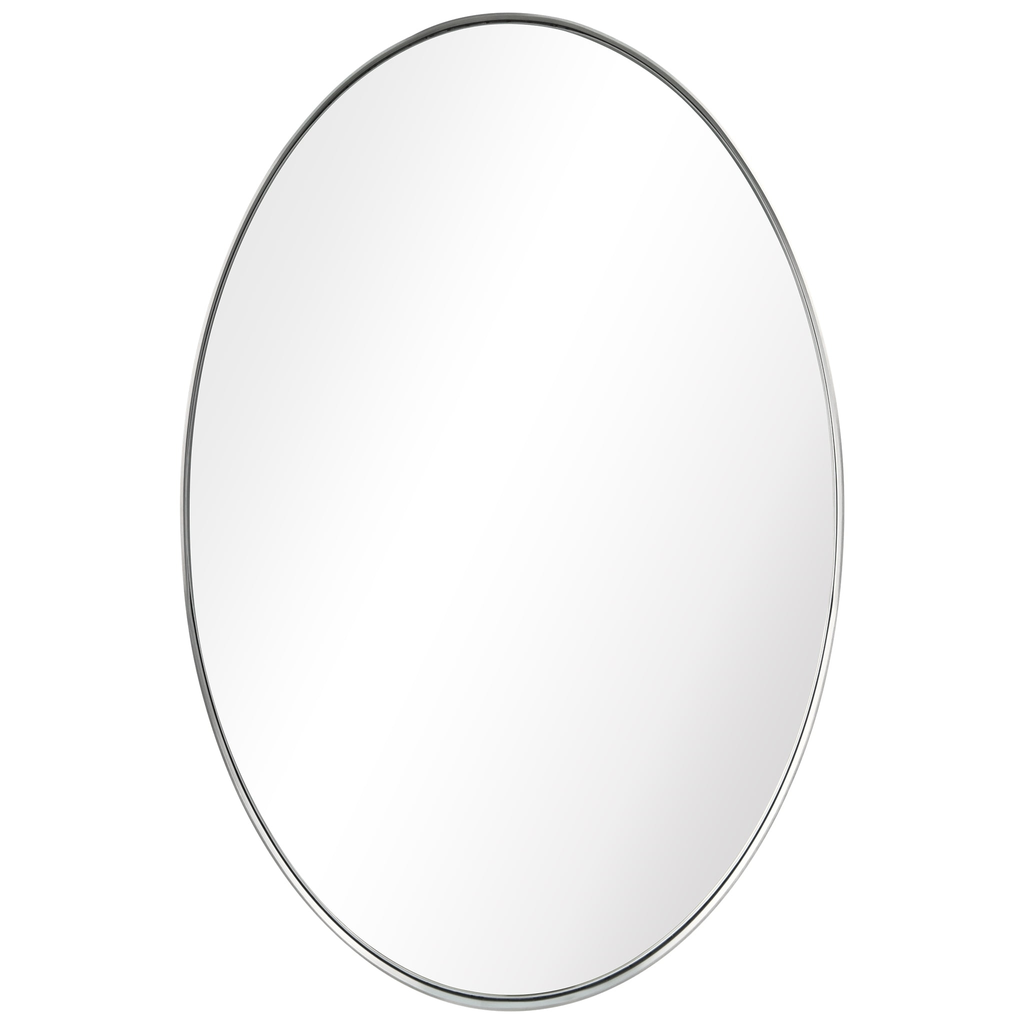 Empire Art Direct Ultra Stainless Steel Oval Wall Mirror- 24"x36" Brushed Silver Silver