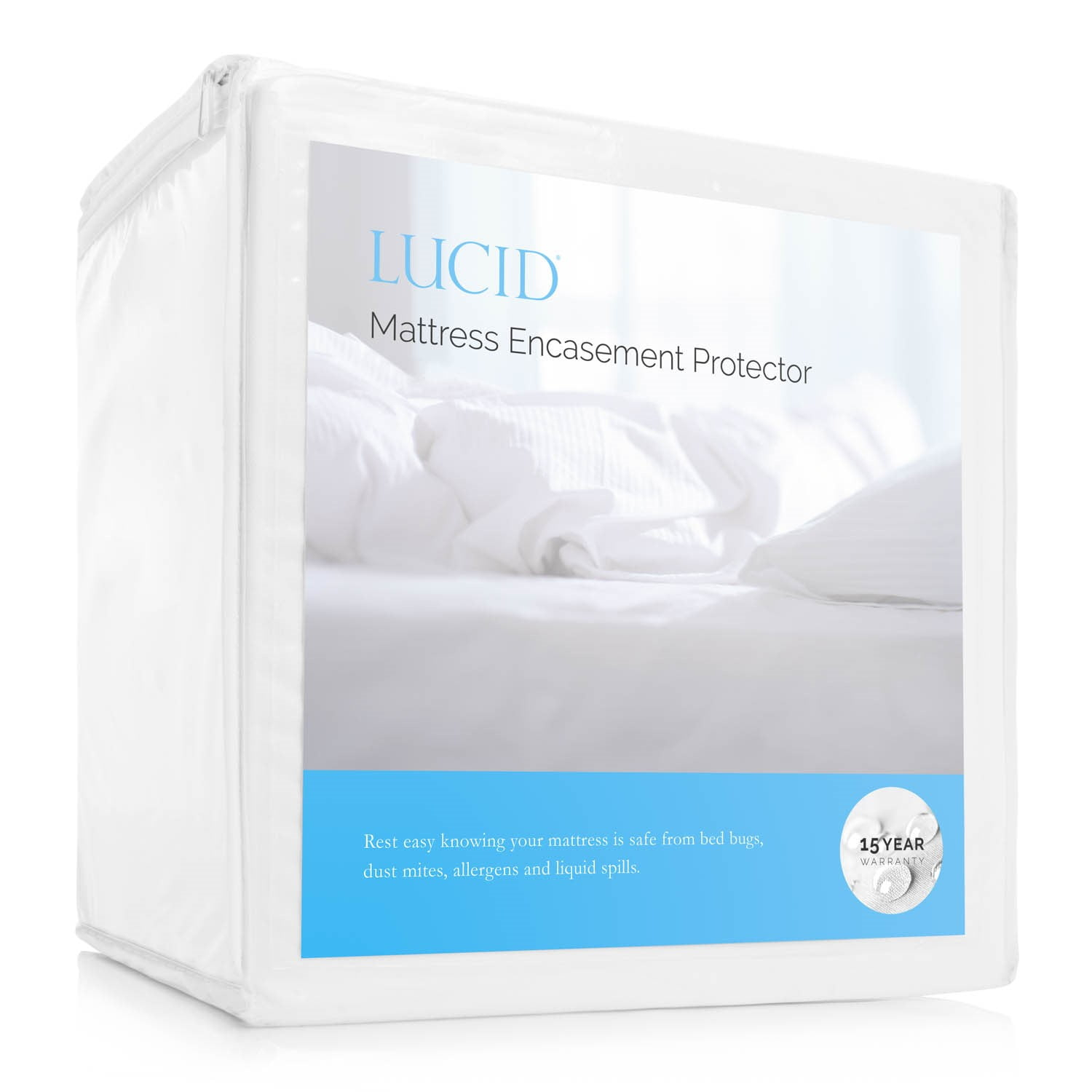 Lucid Waterproof Encasement Zippered Mattress Protector, Twin