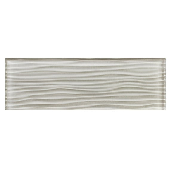 Enchant-Parade Florette Green 4-in. x 12-in. Subway Textured Polished Glass Wall & Floor Tile