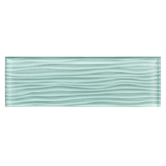 Enchant-Parade Florette Green 4-in. x 12-in. Subway Textured Polished Glass Wall & Floor Tile