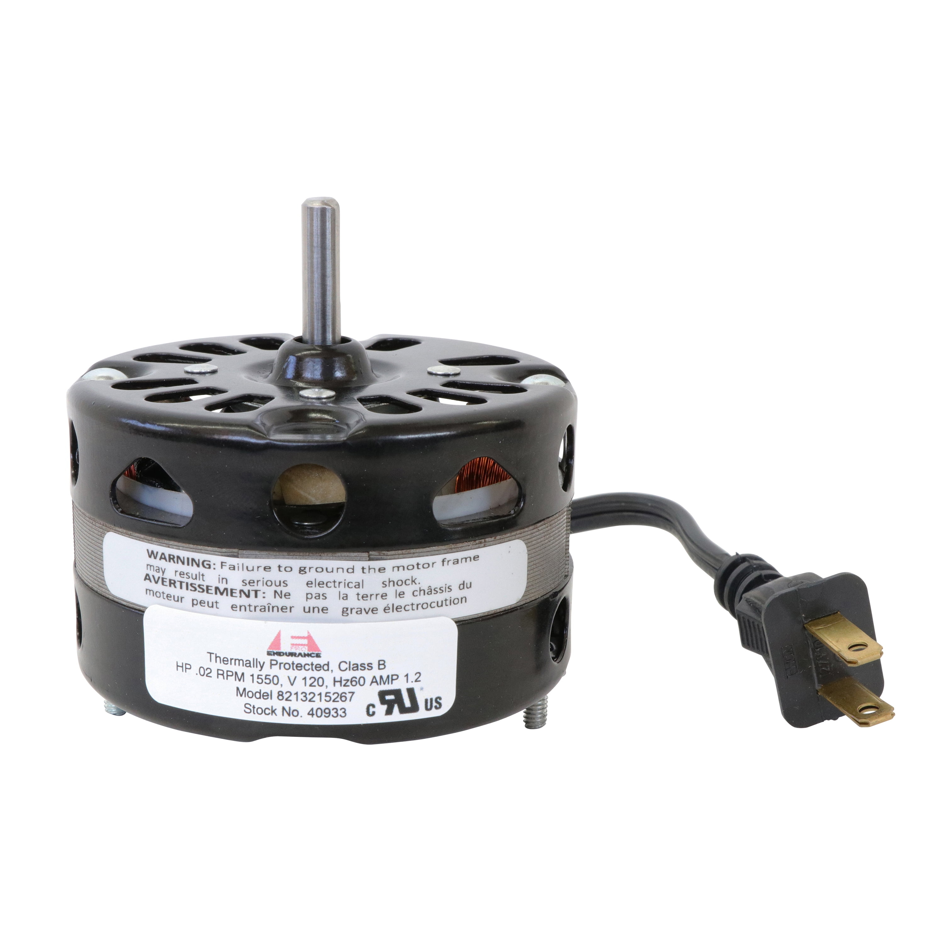 Endurance Pro 3.3 Inch Diameter Vent Fan Motor Direct Replacement for Nutone/Broan 40933, 86933, 8693000, JA2B104N
