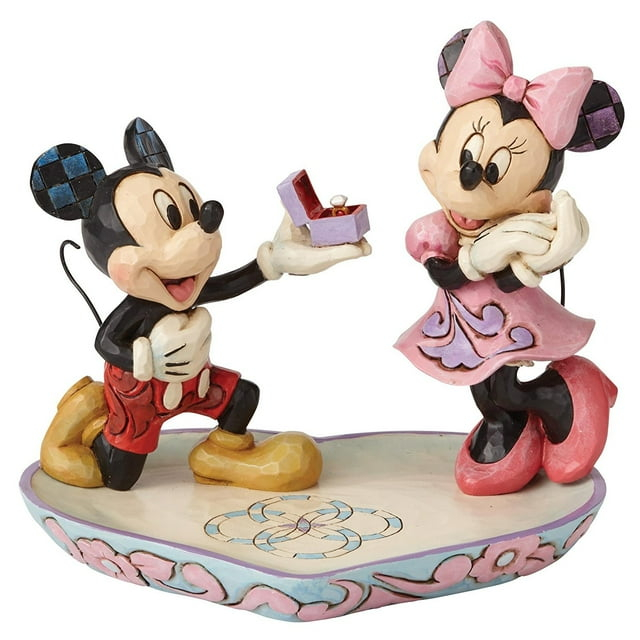 Jim Shore Jim Shore Disney Traditions Mickey& Minnie Proposal Ring Dish 5in H