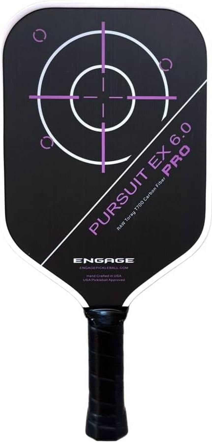 Engage Pursuit Pro EX 6.0 Pickleball Paddle – Widebody Shape, Raw T700 Toray Carbon Fiber Face, 16mm Control Pro Core, (Deep Magenta, LITE)
