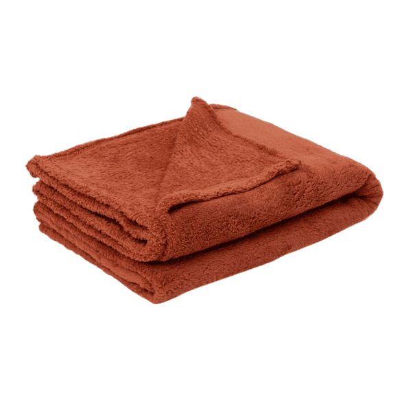 English Home Terracotta Fleece Throw, 51" x 67"
