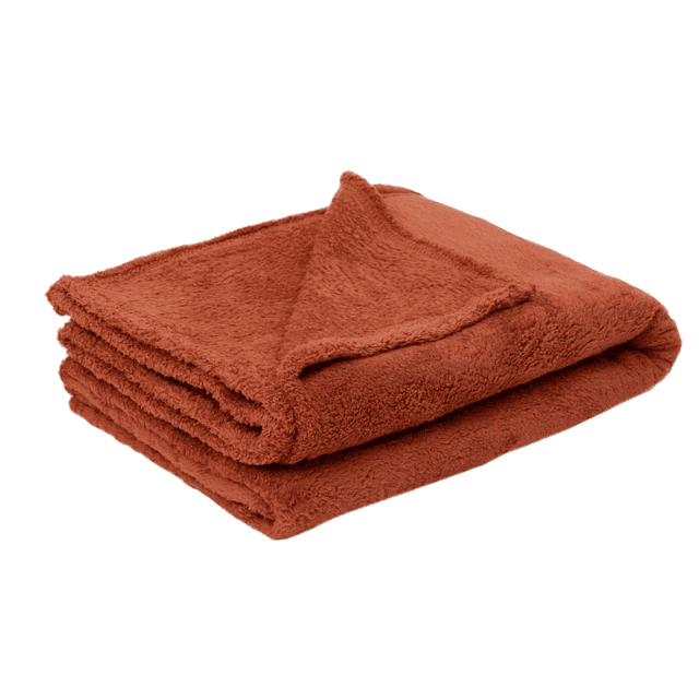English Home Terracotta Fleece Throw, 51" x 67"