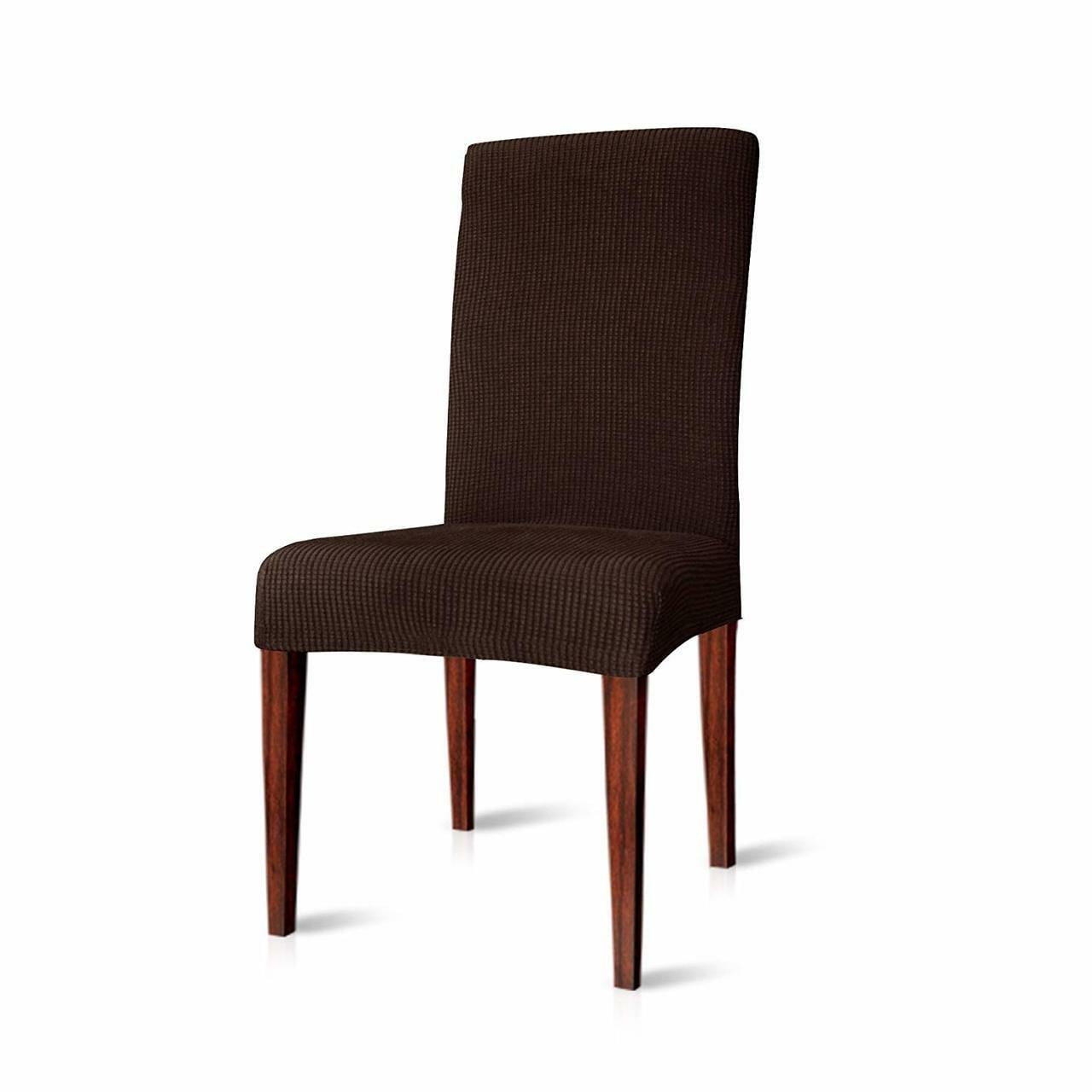 Subrtex Stretch Textured Grain Dining Chair Slipcover (Set of 2, Chocolate)