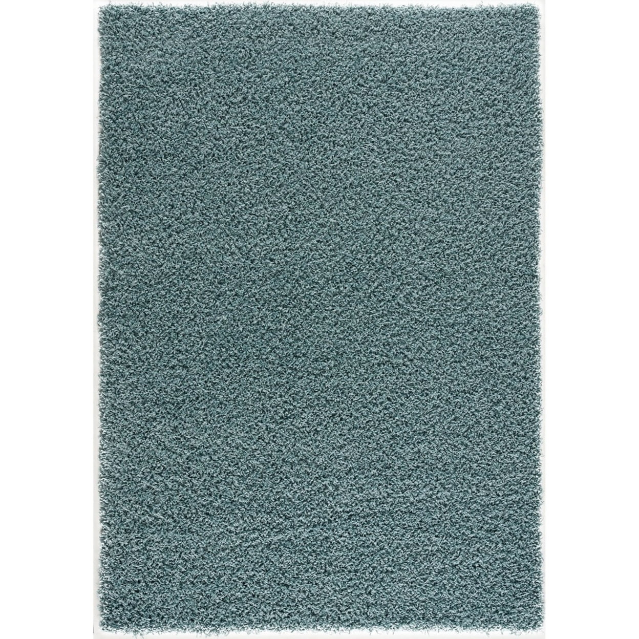 Entryway Living Room Traditional Azzurra Turquoise Shag 2' x 3' Rug