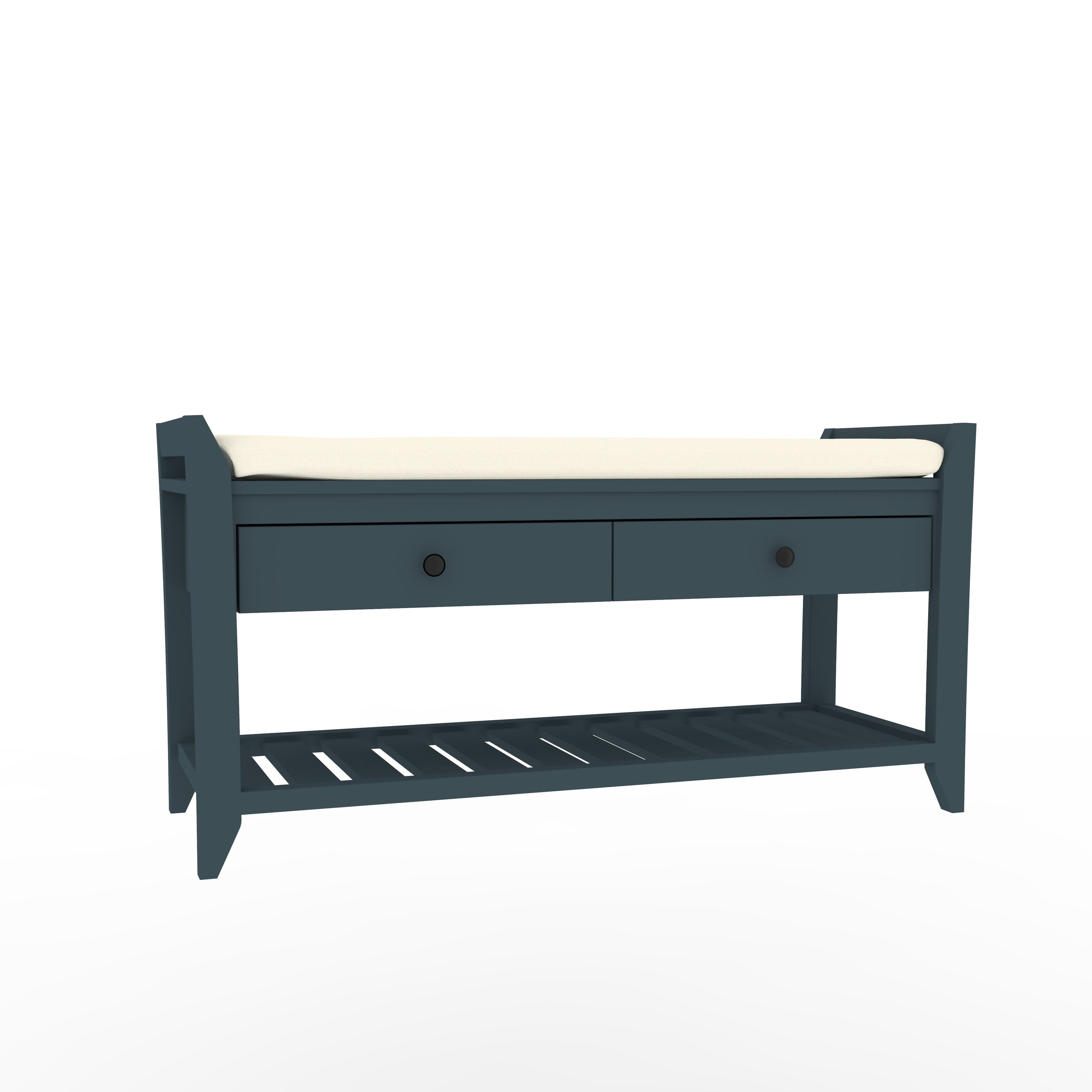 Entryway Storage Bench Blue