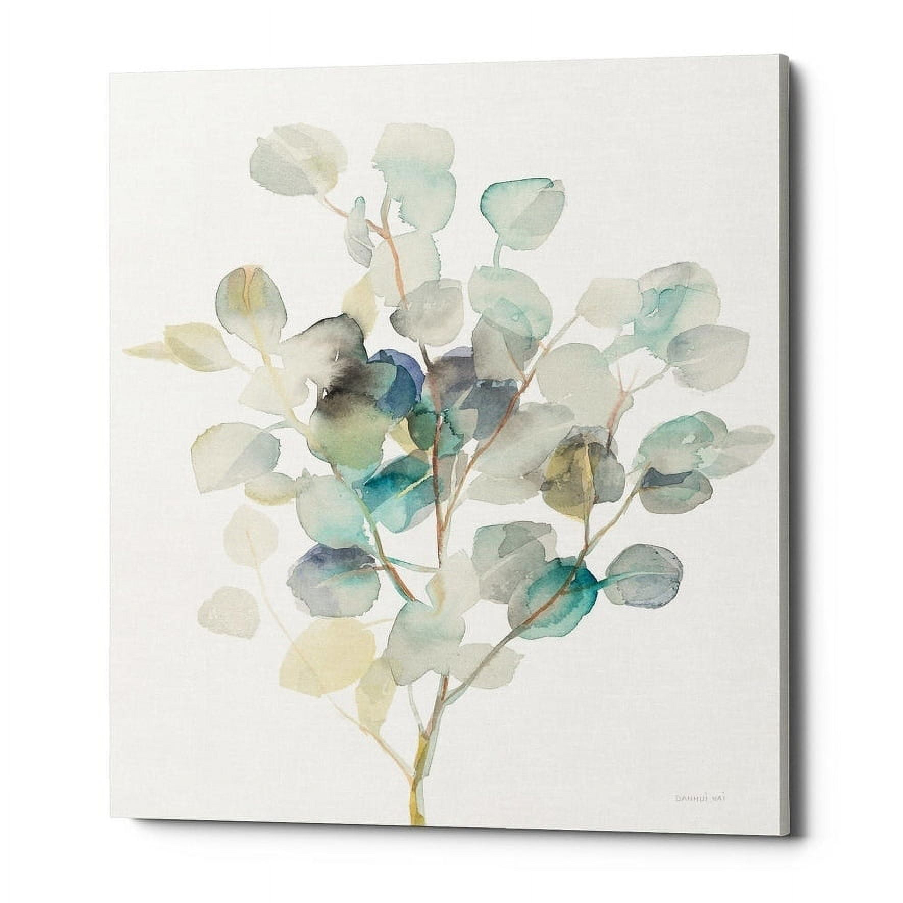 Epic Graffiti  "Eucalyptus III White" by Danhui Nai, Giclee Canvas Wall Art 20" x 24"