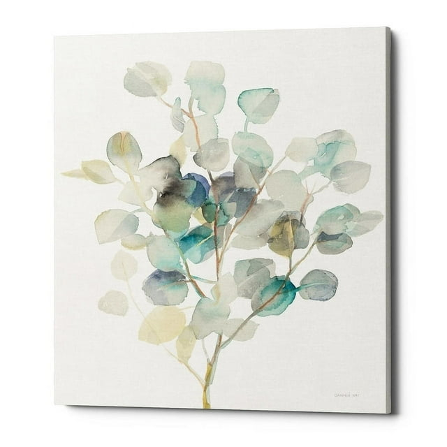 Epic Graffiti  "Eucalyptus III White" by Danhui Nai, Giclee Canvas Wall Art 20" x 24"