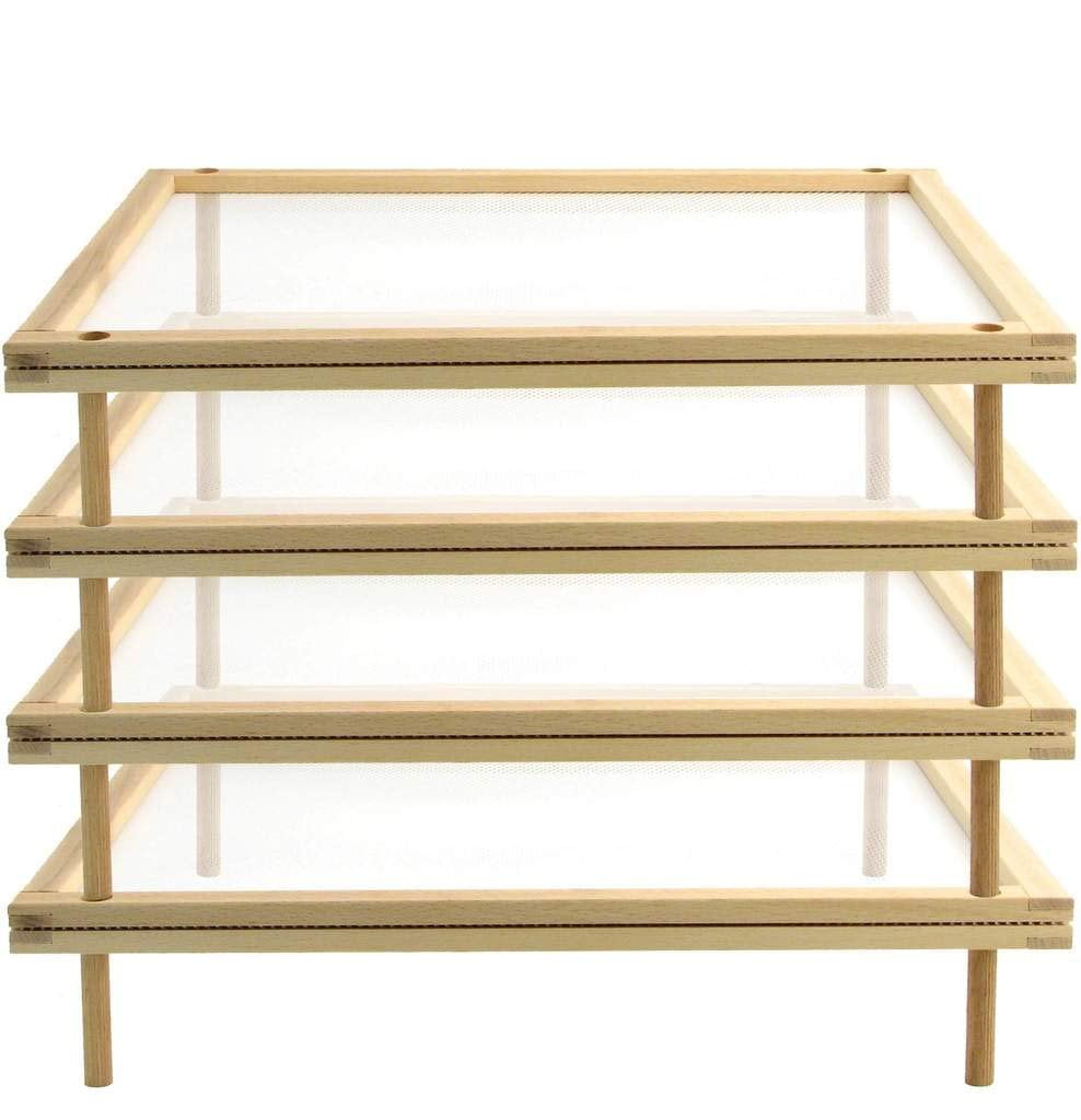 Eppicotispai 4-Tier Beechwood Stackable Food Dryer with Net