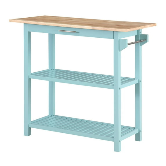 Convenience Concepts Kitchen Islands with Drawers, Rubberwood LVL Blue, 40 in
