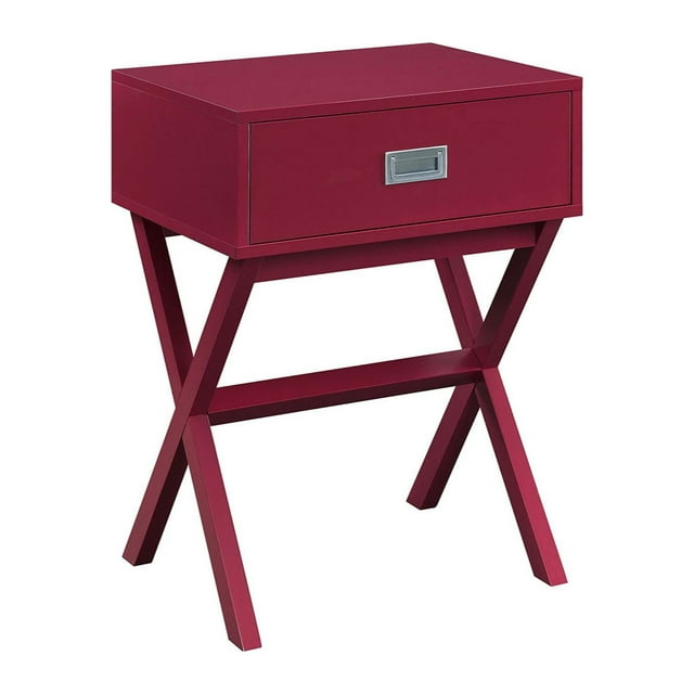 Convenience Concepts Designs2Go Landon 1 Drawer End Table, Cranberry Red