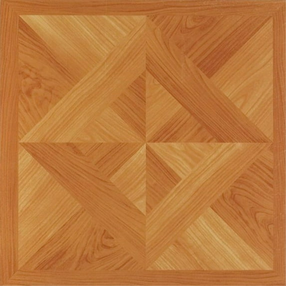 Achim Importing Co., Inc.  NEXUS Classic Light Oak Diamond Parquet 12 Inch x 12 Inch Self Adhesive Vinyl Floor Tile #202