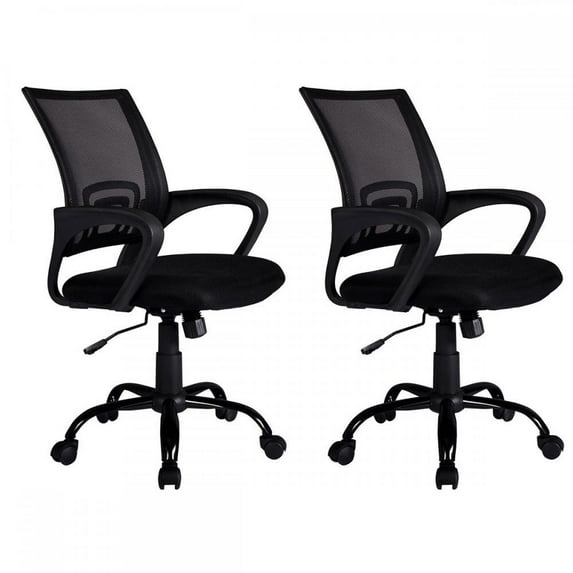 Ergonomic Mesh Computer Office Desk Midback Task Chair w/Metal Base Set of 2