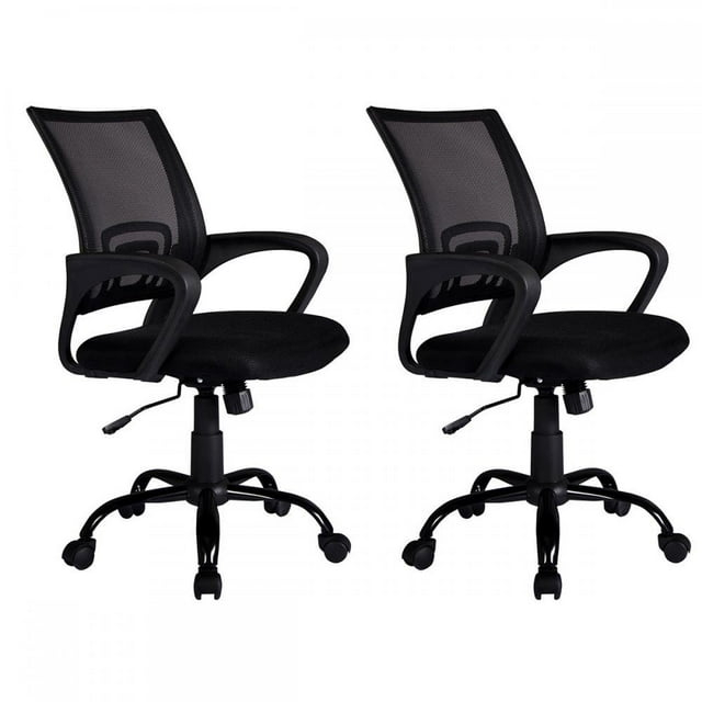 PayLessHere Ergonomic Mesh Computer Office Desk Midback Task Chair w/Metal Base Set of 2