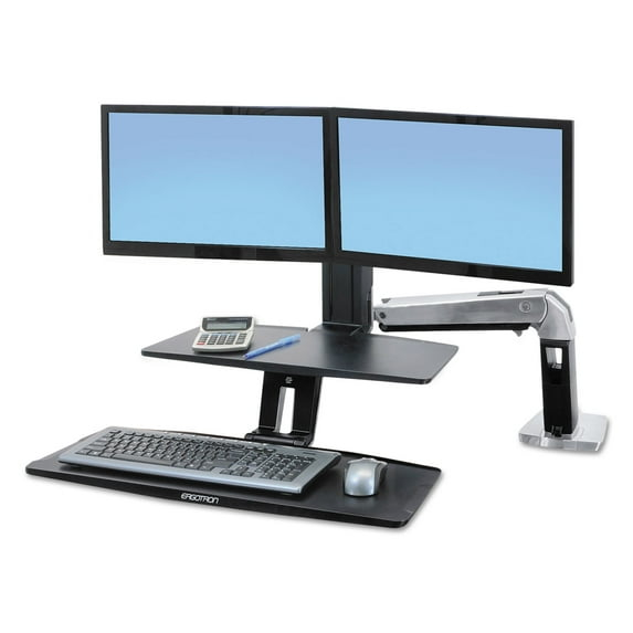 Ergotron WorkFit-A, Estación de Trabajo Dual con Teclado Suspendido 24-392-026