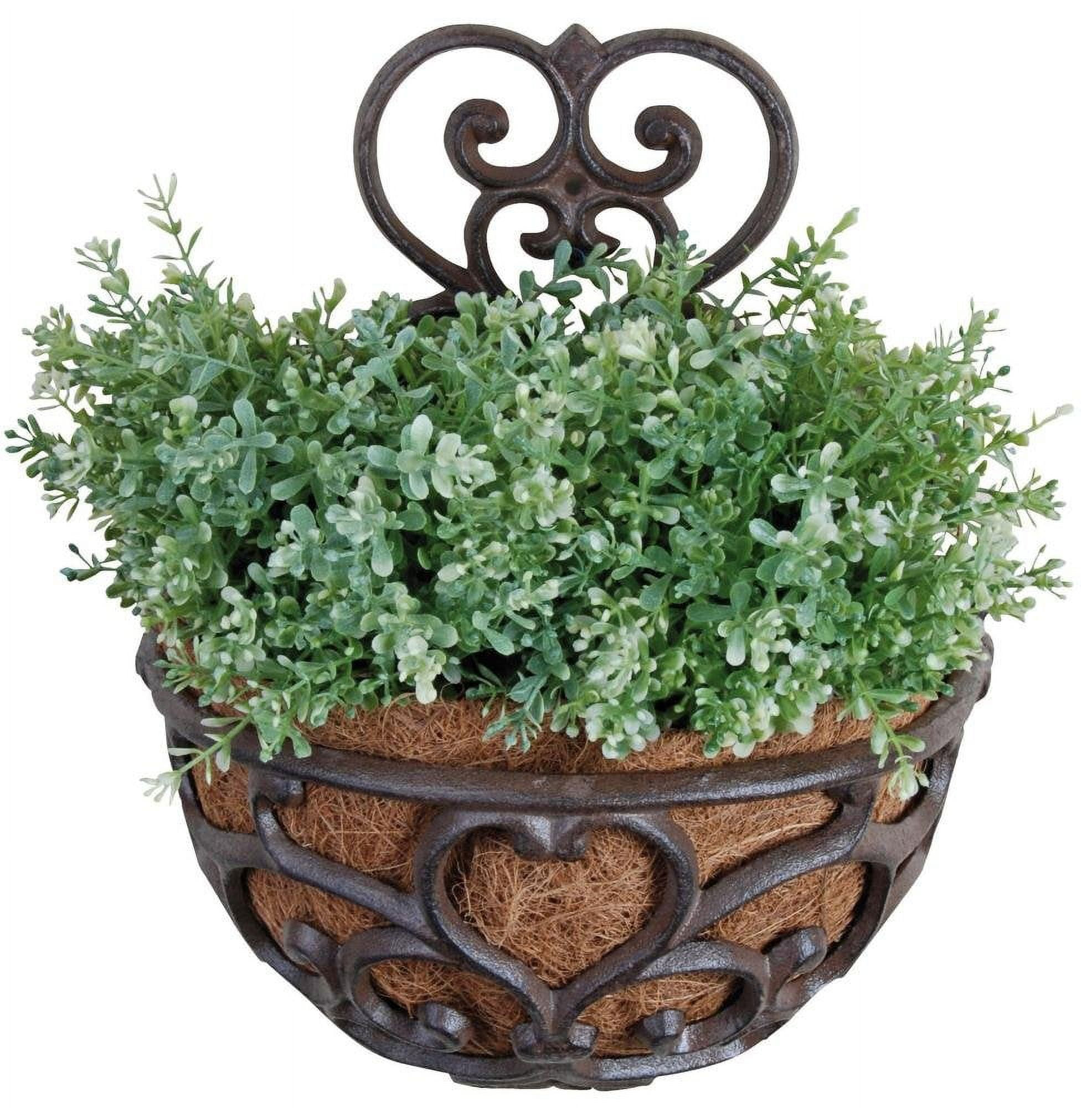 The Lakeside Collection Victorian Half-Round Wall Planter with Liner