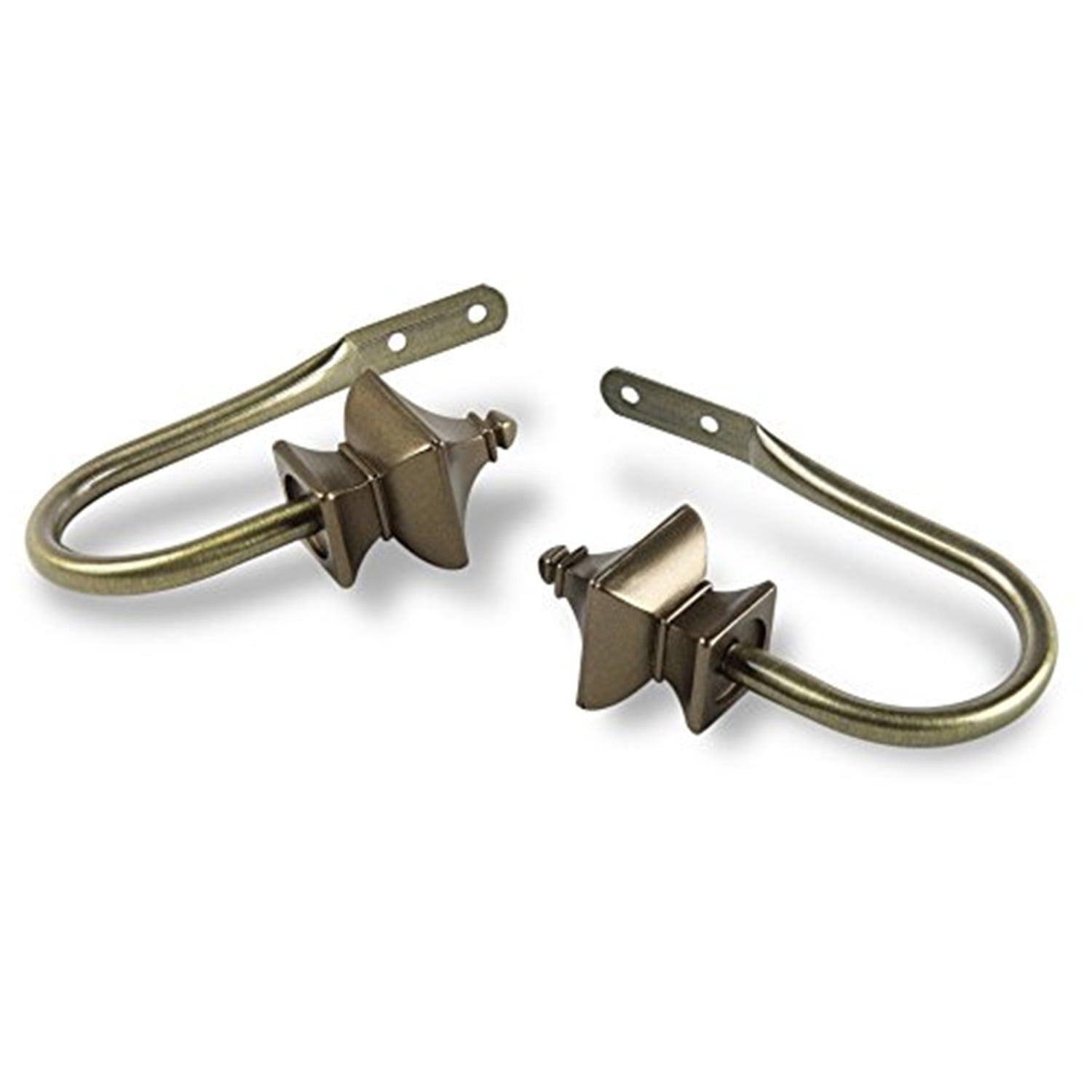 Rod Desyne Esta Steel J-Hooks/Resin Finials Curtain Holdback (Set of 2)