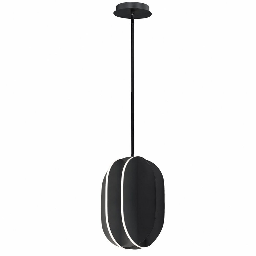 14.25 Inch 35W 1 Led Medium Ellipse Pendant-Black Finish Et2 Lighting E21486-Bk