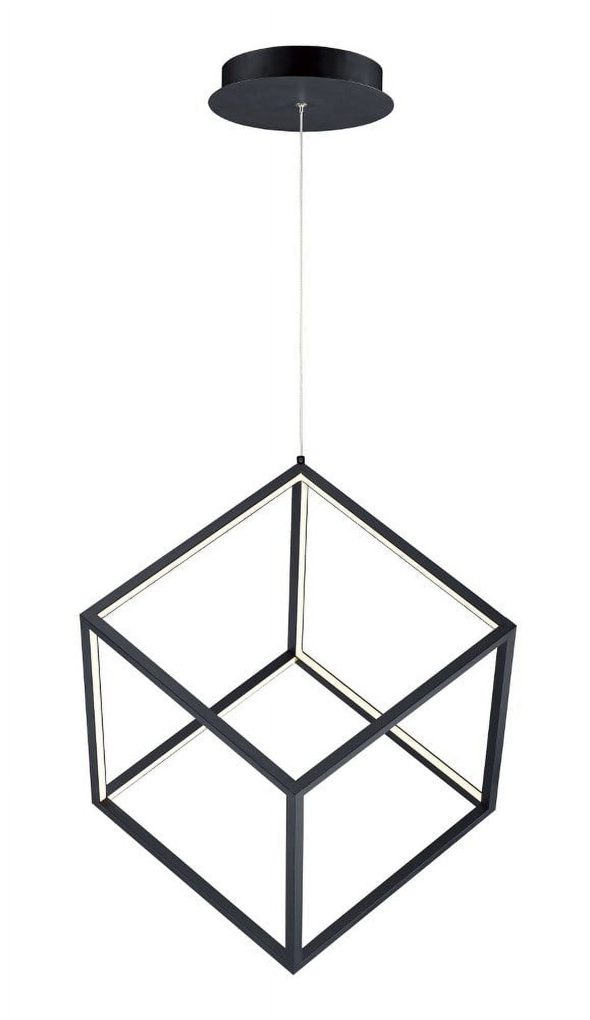 E30582-BK-ET2 Lighting-4 Square-24W 1 LED Pendant-20.5 Inches wide by 21 inches high-Black Finish