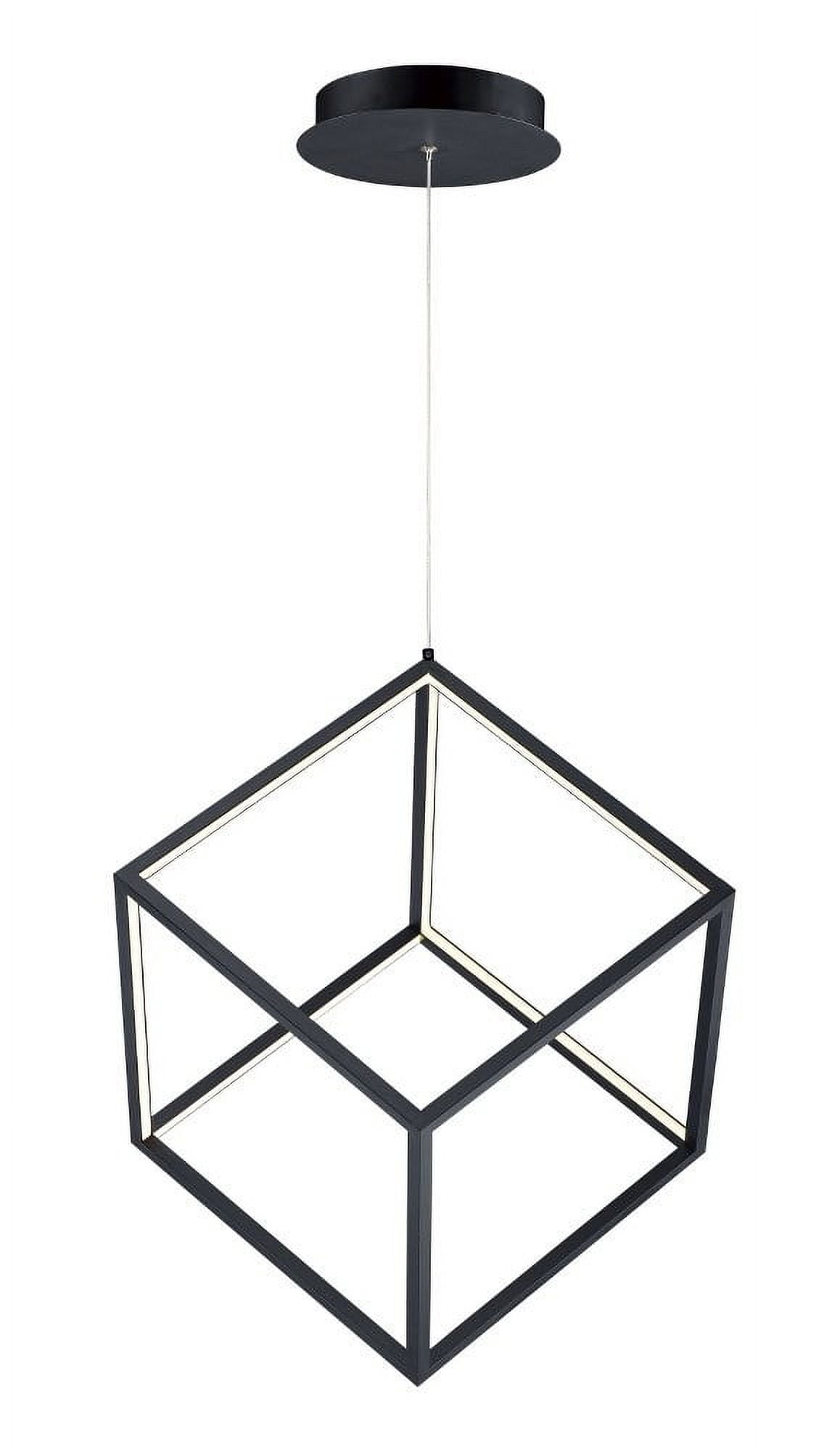 E30582-BK-ET2 Lighting-4 Square-24W 1 LED Pendant-20.5 Inches wide by 21 inches high-Black Finish