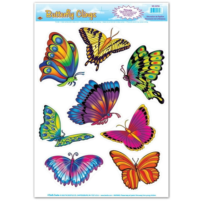 Beistle 12" x 17" Butterfly Clings 56/Pack 55704