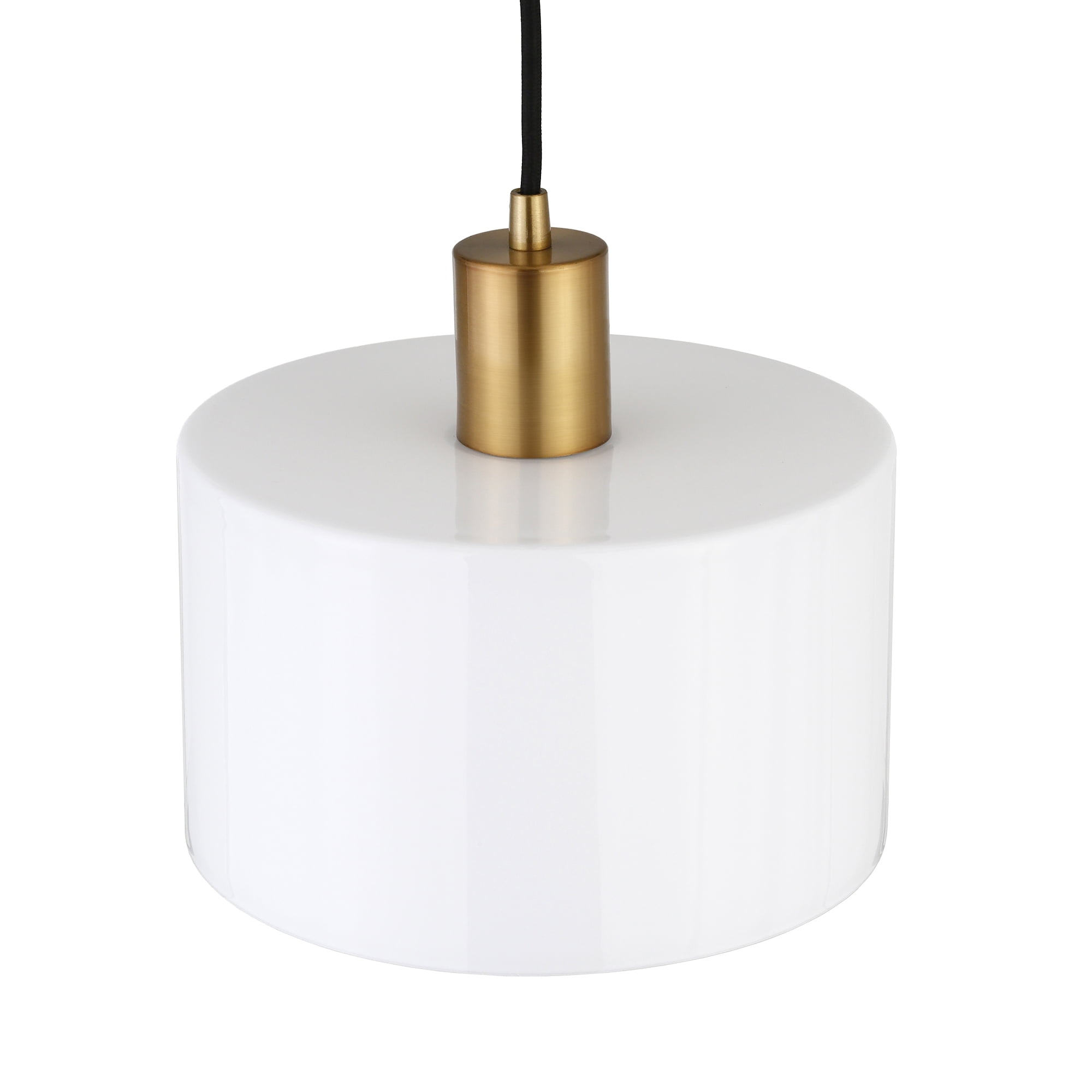 Evelyn&Zoe 10" Brass Metal/Glass Pendant