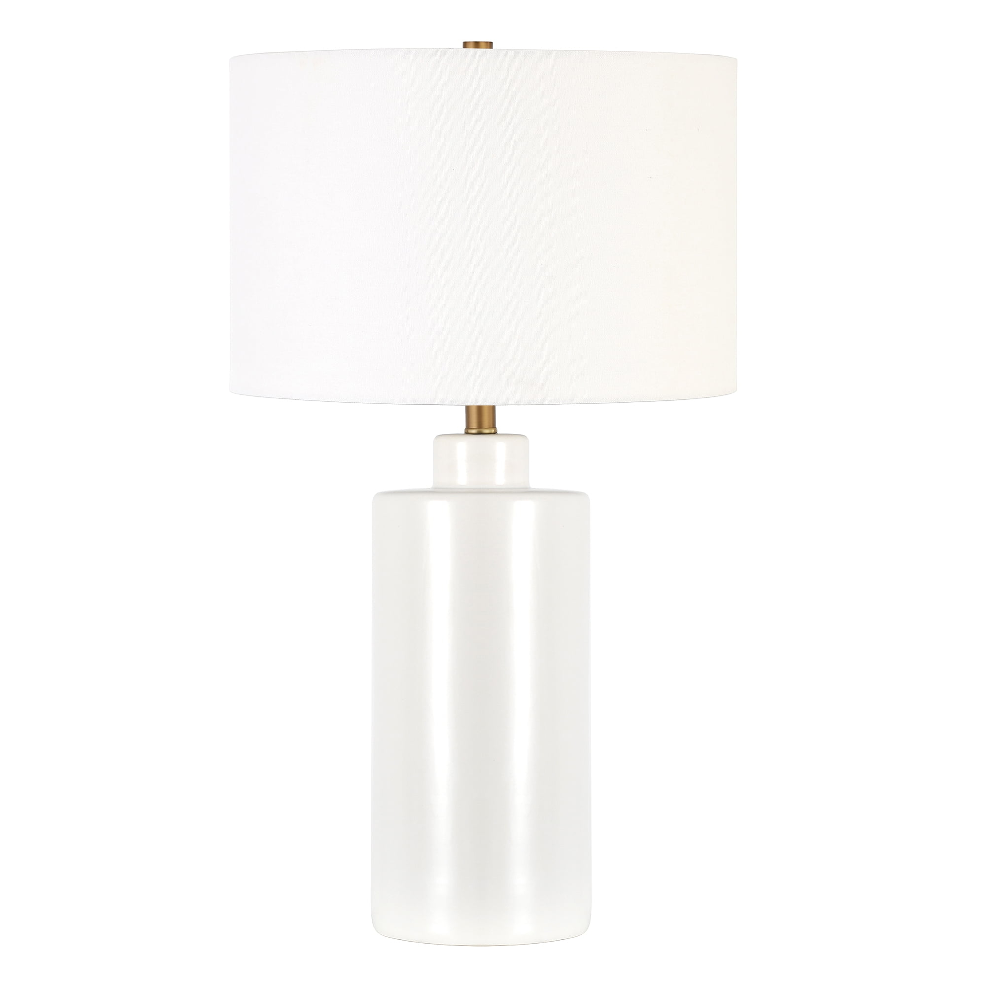 Evelyn&Zoe 25" Contemporary Ceramic Table Lamp with White Drum Linen Shade