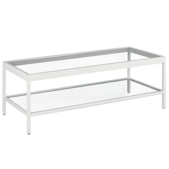 Evelyn&Zoe Alexis 45" Wide Rectangular Coffee Table, White