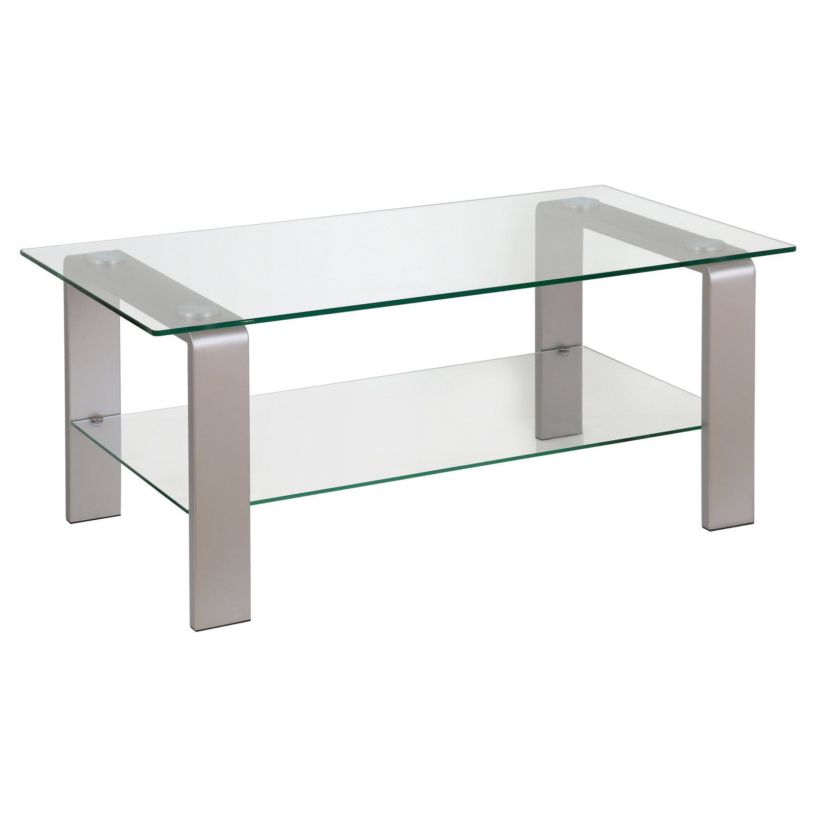 Evelyn&Zoe Asta 40" Wide Rectangular Coffee Table, Nickel