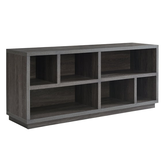 Evelyn&Zoe Bowman Rectangular TV Stand for TV's up to 65", Burnished Oak