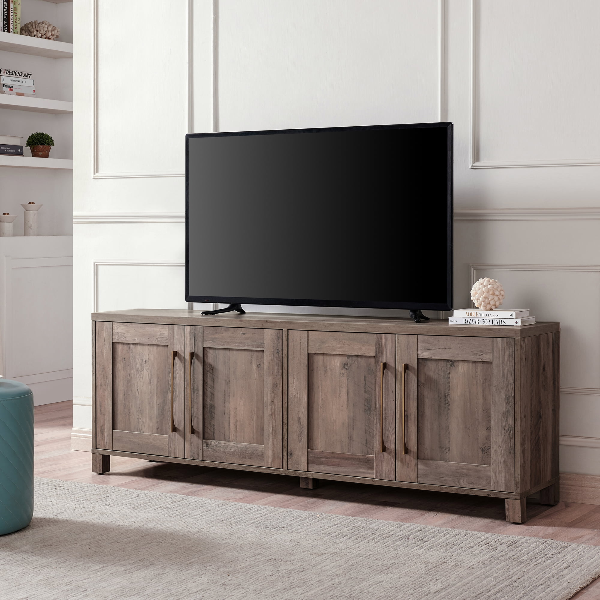 Evelyn&Zoe Chabot Rectangular TV Stand for TV's up to 75", Gray Oak
