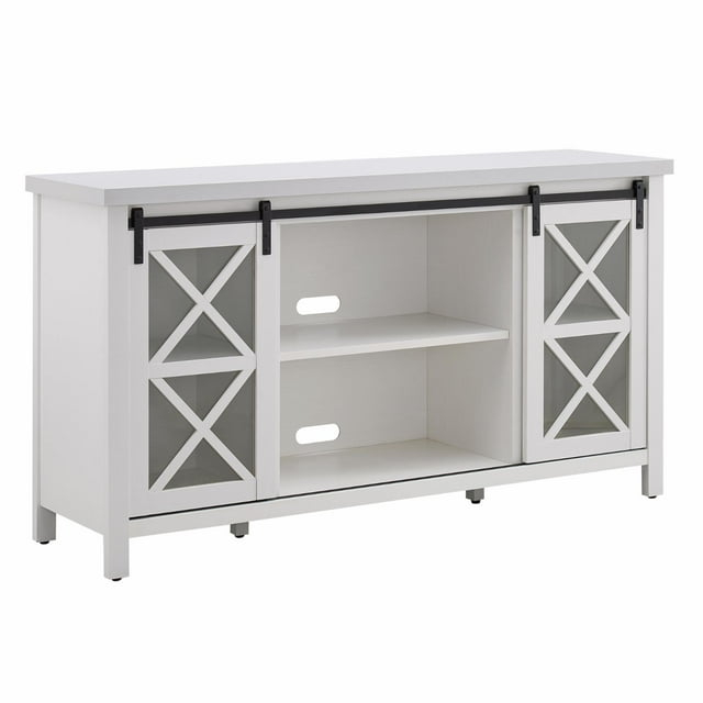 Evelyn&Zoe Clementine Rectangular TV Stand for TV's up to 65", White
